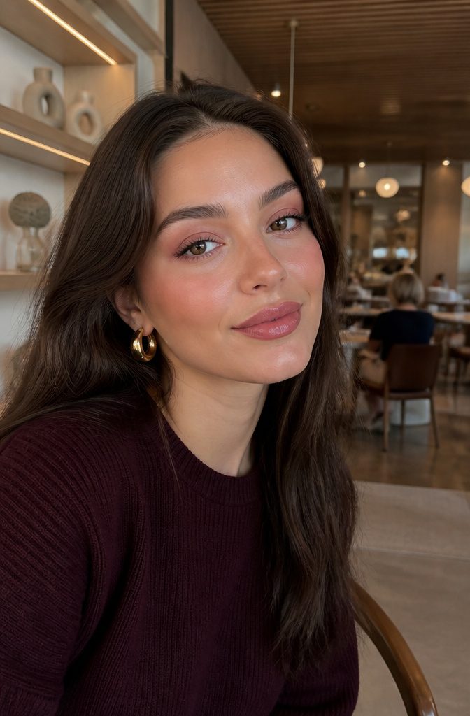 2026 Makeup Look Trends: 8 Styles Shaping the Year 9 Model in monochromatic makeup with rosy tones on cheeks and lips.