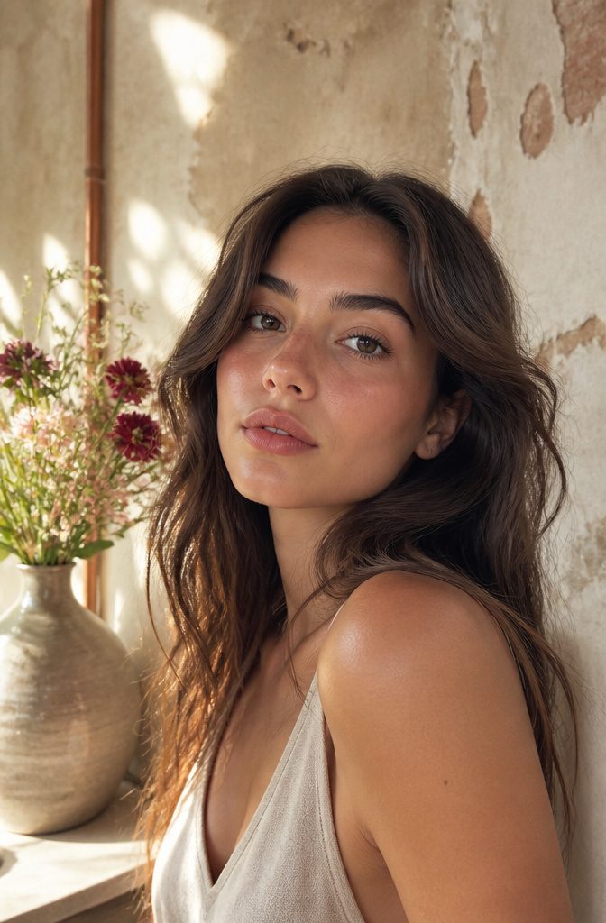 2026 Makeup Look Trends: 8 Styles Shaping the Year 6 Model with soft sculpting, using blush and bronzer for definition.