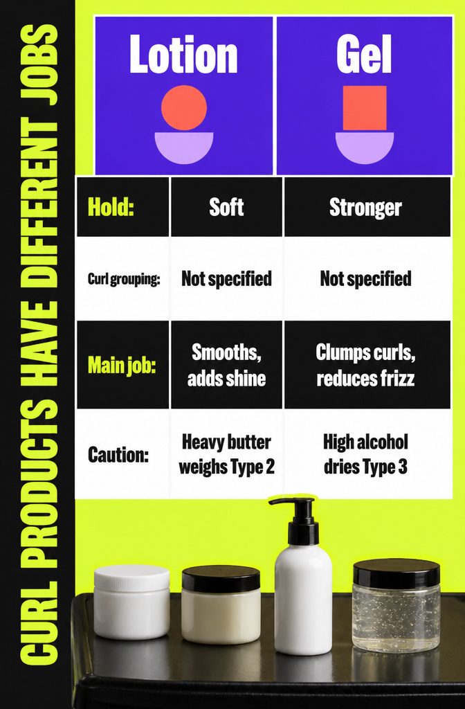 Curl Products Have Different Jobs graphic with product categories