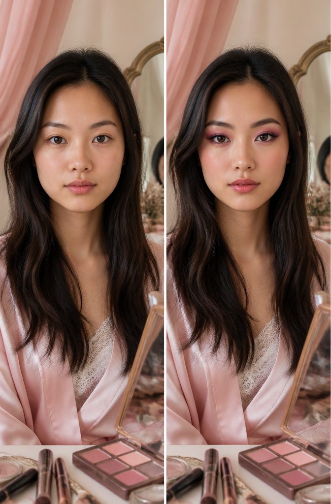 16 Cute Makeup Ideas for Eyes, Lips, and Cheeks in 2026 4 A model showcasing a soft pink smoky eye makeup.