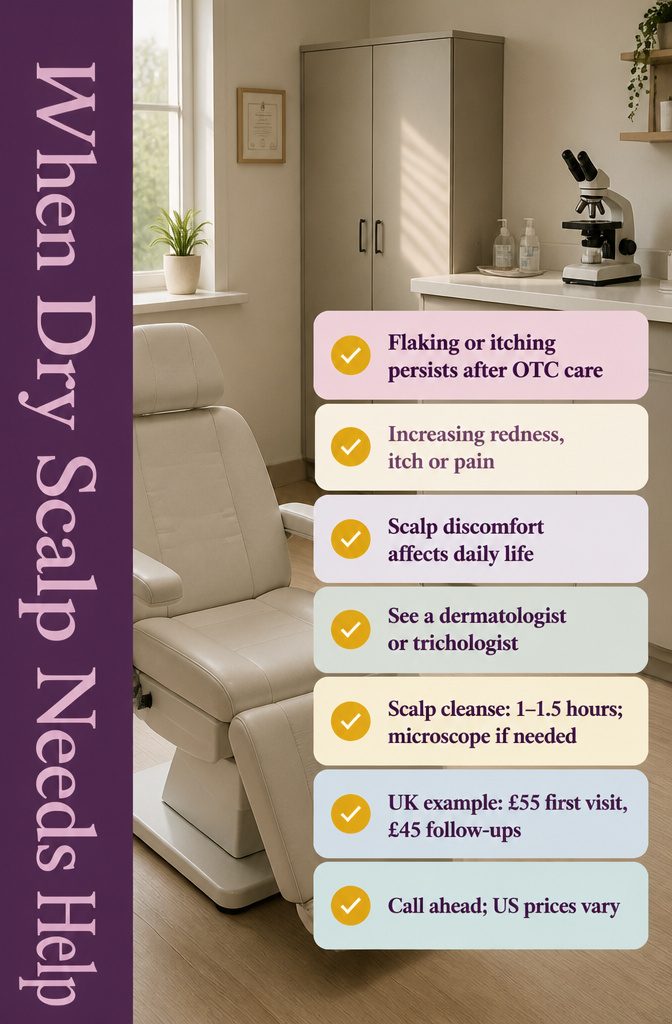 Dry Scalp Black Hair: Causes, Daily Care, and When to Get Help 6 Fashion information graphic listing signs that dry scalp needs professional help