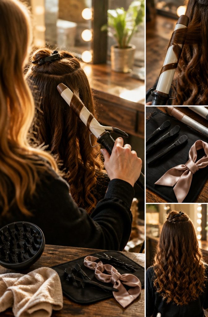 How to Get Curly Hair in 5 Steps, Matched to Your Hair Type 4 Model wearing styled curls in a photograph about curling hair