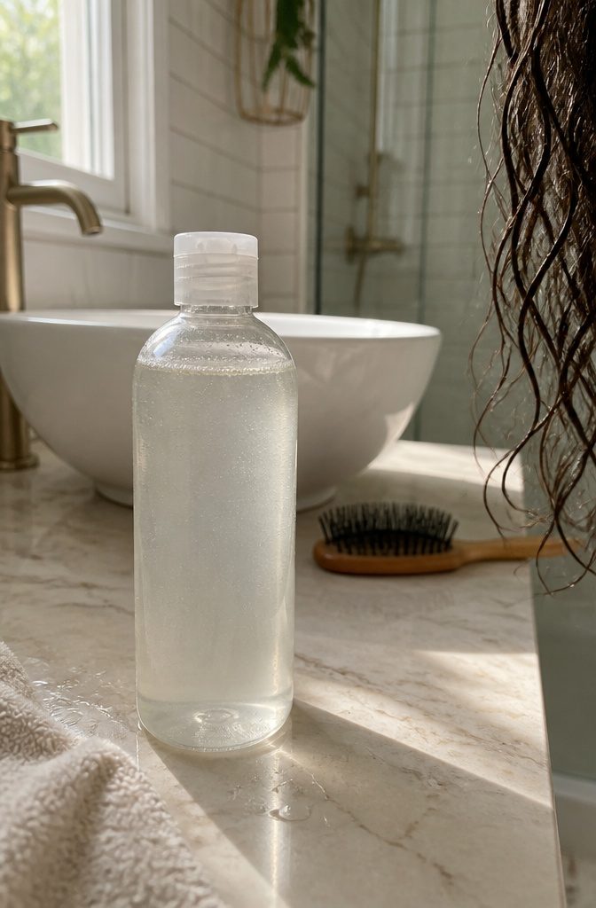 Hair and scalp in a photograph accompanying washing routine advice
