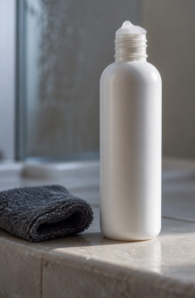 Hair and scalp in a photograph accompanying medicated shampoo advice