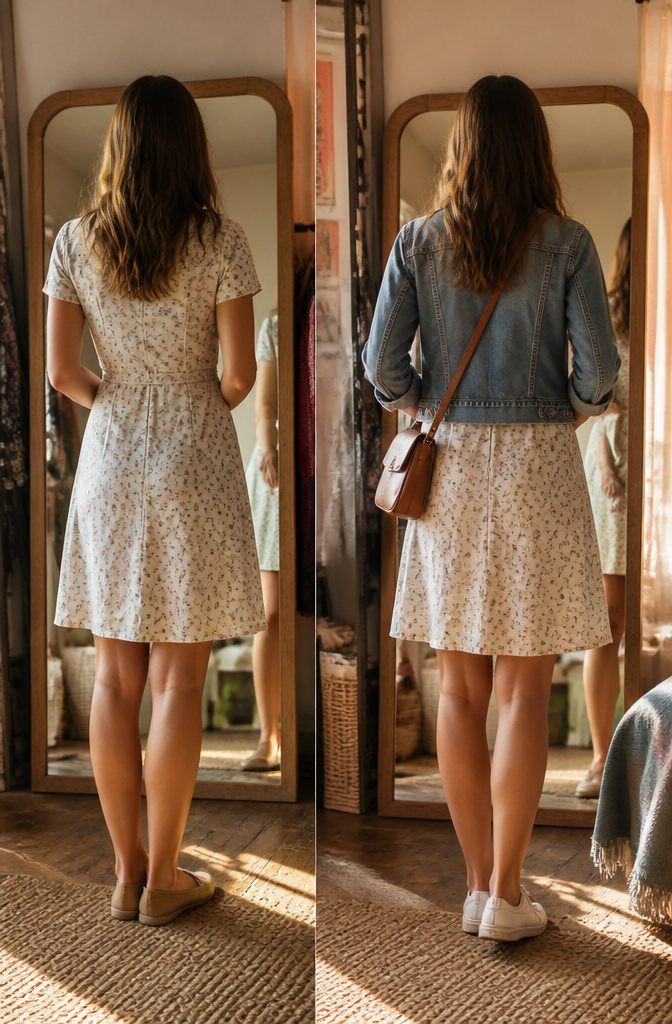 An A-line dress on a mannequin.