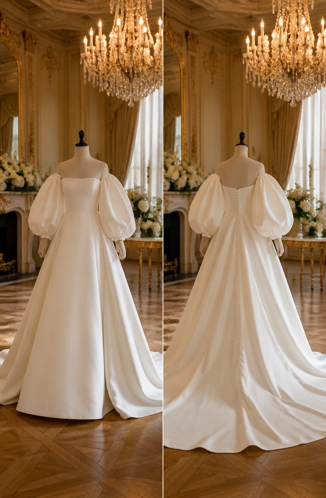 Most Popular Vera Wang Wedding Dresses: 18 Styles for 2026 16 An A-line gown with oversized sleeves.
