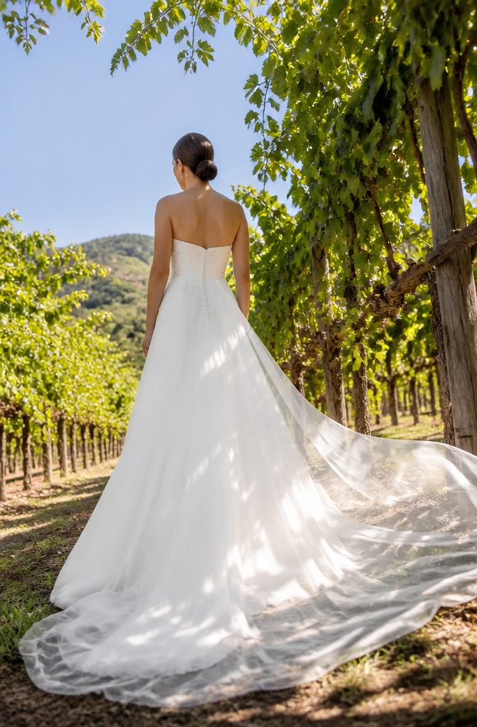 Most Popular Vera Wang Wedding Dresses: 18 Styles for 2026 13 An A-line gown with a tulle train.
