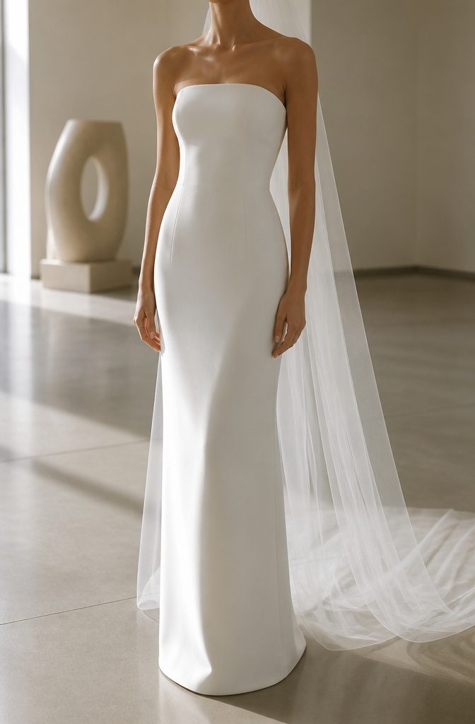 Most Popular Vera Wang Wedding Dresses: 18 Styles for 2026 5 A silk mikado sheath dress with a custom veil.