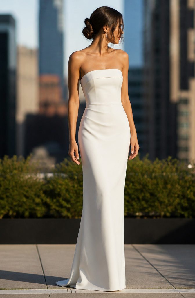 Most Popular Vera Wang Wedding Dresses: 18 Styles for 2026 15 A strapless crepe sheath gown.