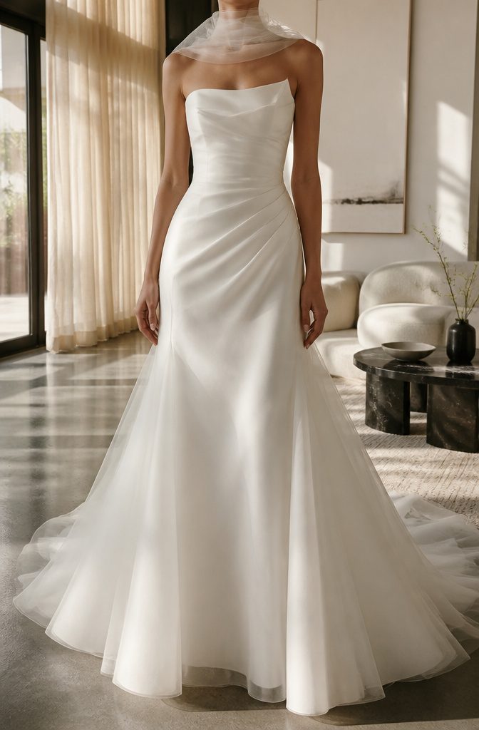 Most Popular Vera Wang Wedding Dresses: 18 Styles for 2026 19 A strapless gown with a tulle neck collar.