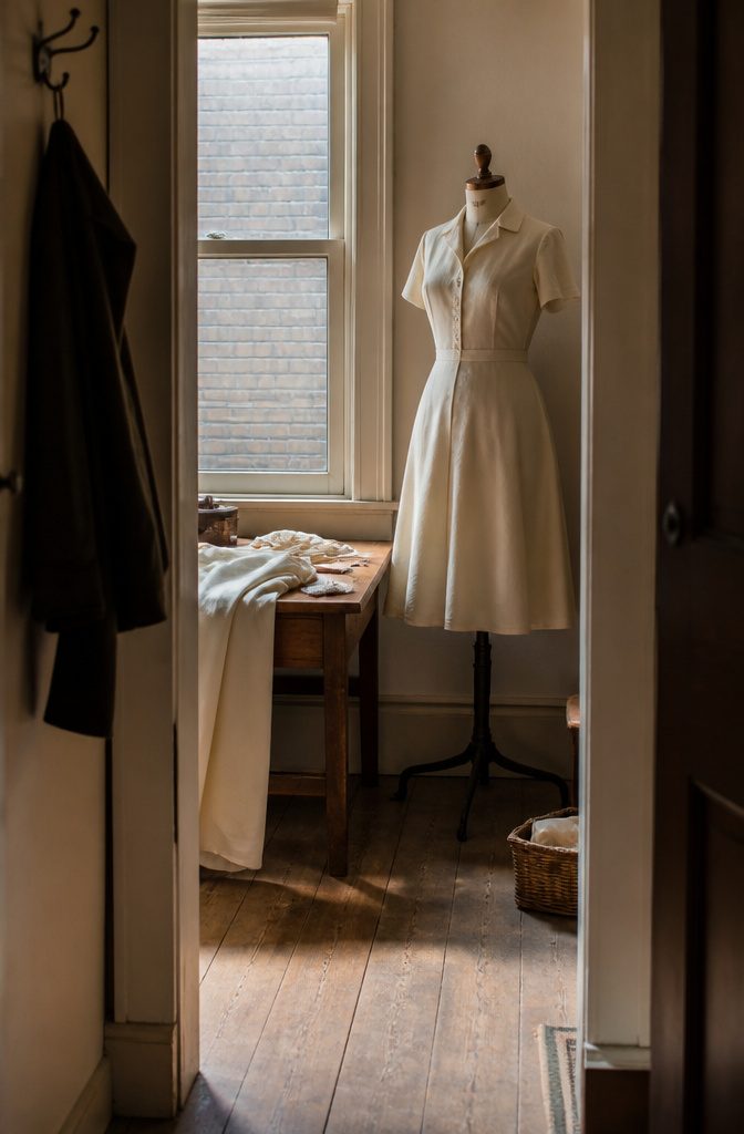 Old Fashion Wedding Dresses From the 1800s Through the 1980s 5 Knee-length wedding dress with a structured bodice and A-line skirt