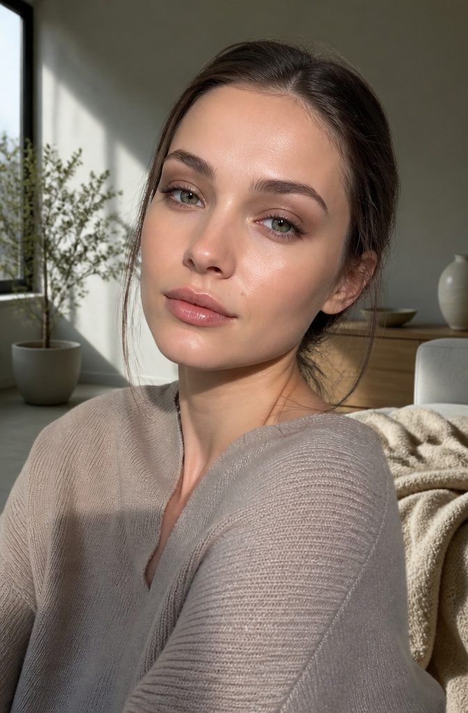 19 Unique Eyeshadow Looks and Styles for 2026 2 Model with cool taupe eyeshadow blending effortlessly with her skin tone.