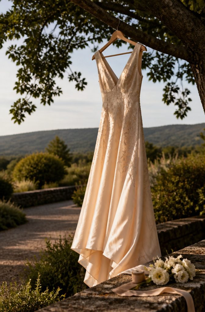 7 Ideas for Wedding Dresses Not White, From Blush to Black 2 Gray wedding dress embroidered with flowers