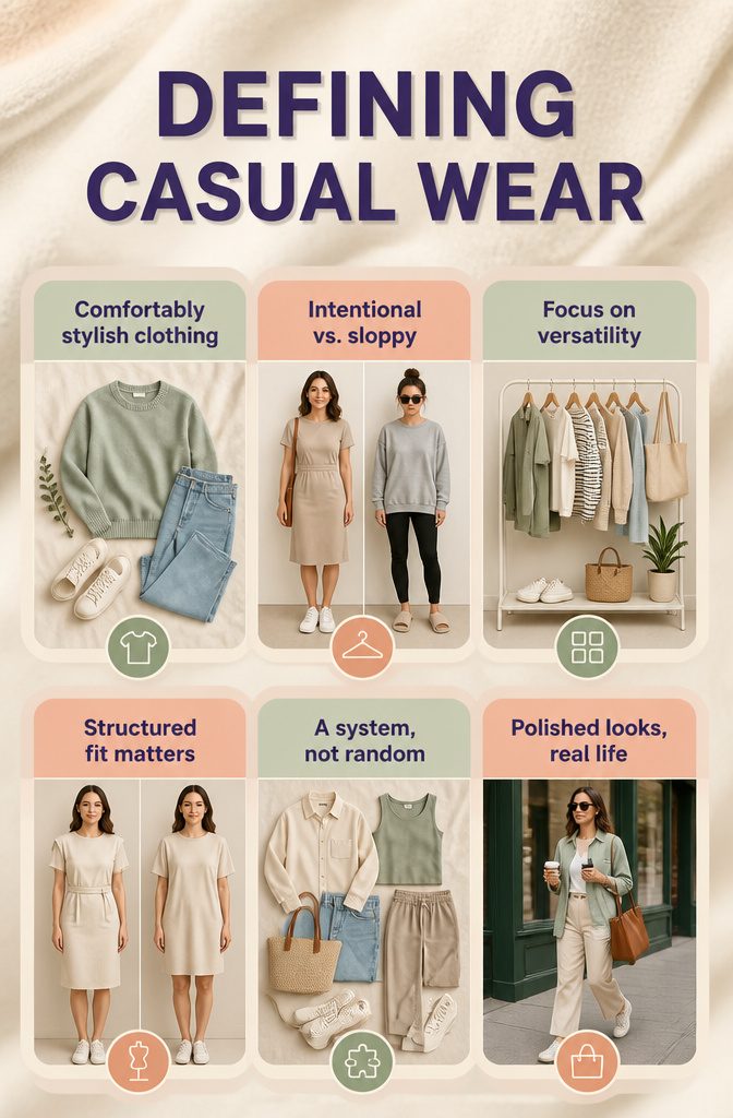 What Are Casual Dresses? 11 Types for Everyday Wear in 2026 13 An infographic defining casual wear and its characteristics.