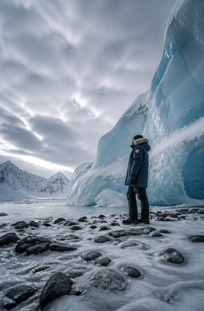 Warmest Winter Coats of 2026: 9 Styles for Extreme Cold 7 A model wearing the Canada Goose Expedition Parka in extreme weather.