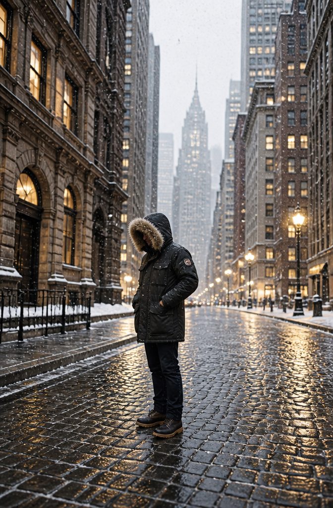Warmest Winter Coats of 2026: 9 Styles for Extreme Cold 2 A model wearing the Fjallraven Nuuk Parka in a snowy environment.