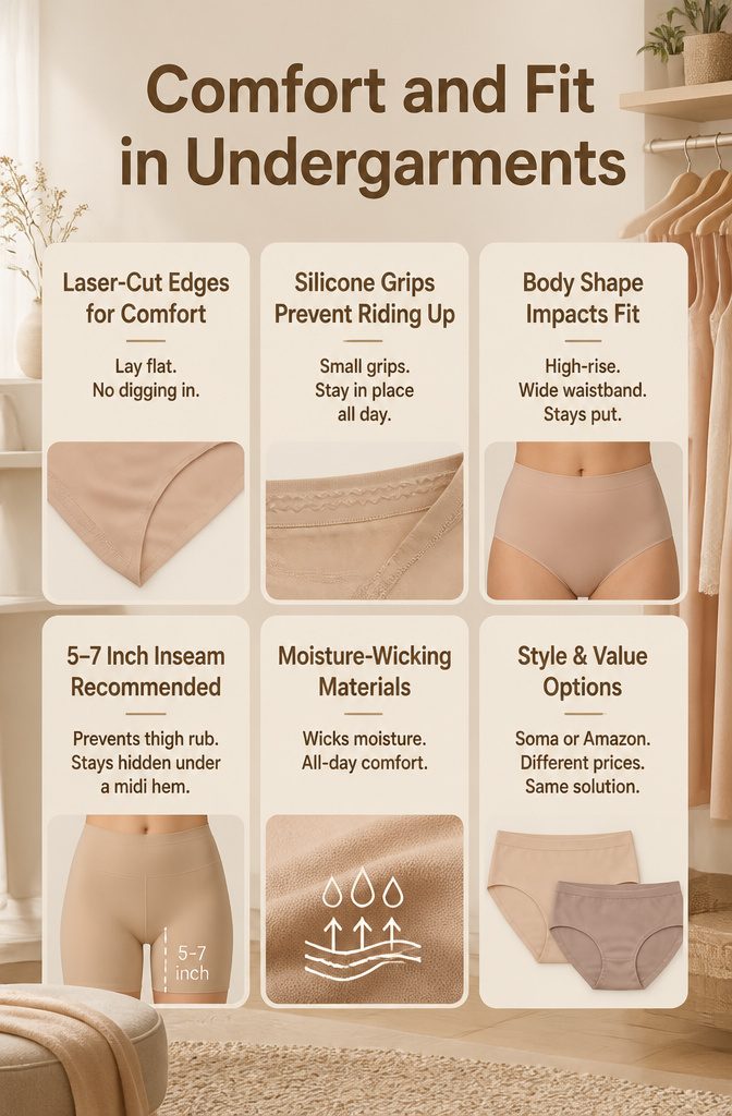 What Women Wear Under Dresses: 8 Types, From Underwear to Slips 11 A display of various undergarments on a neutral background.