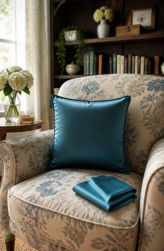 What to Do With Old Bridesmaid Dresses: 11 Practical Ideas for 2026 5 A decorative throw pillow created from a satin bridesmaid dress.