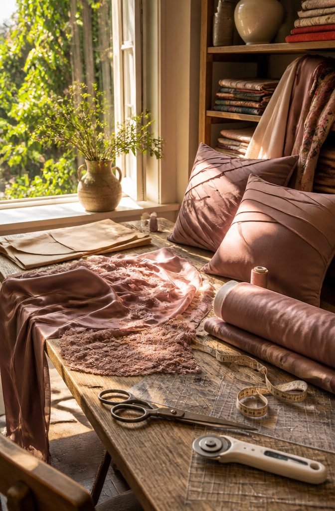 What to Do With Old Bridesmaid Dresses: 11 Practical Ideas for 2026 11 Fabric remnants from a bridesmaid dress laid out with crafting tools.