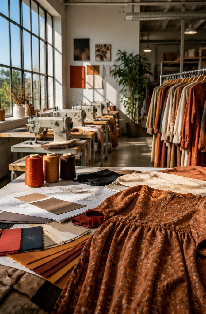 When Do Fall Dresses Come Out: A Guide to 2026 Fashion Timing 12 Artisans working on sewing fall dresses in a factory.