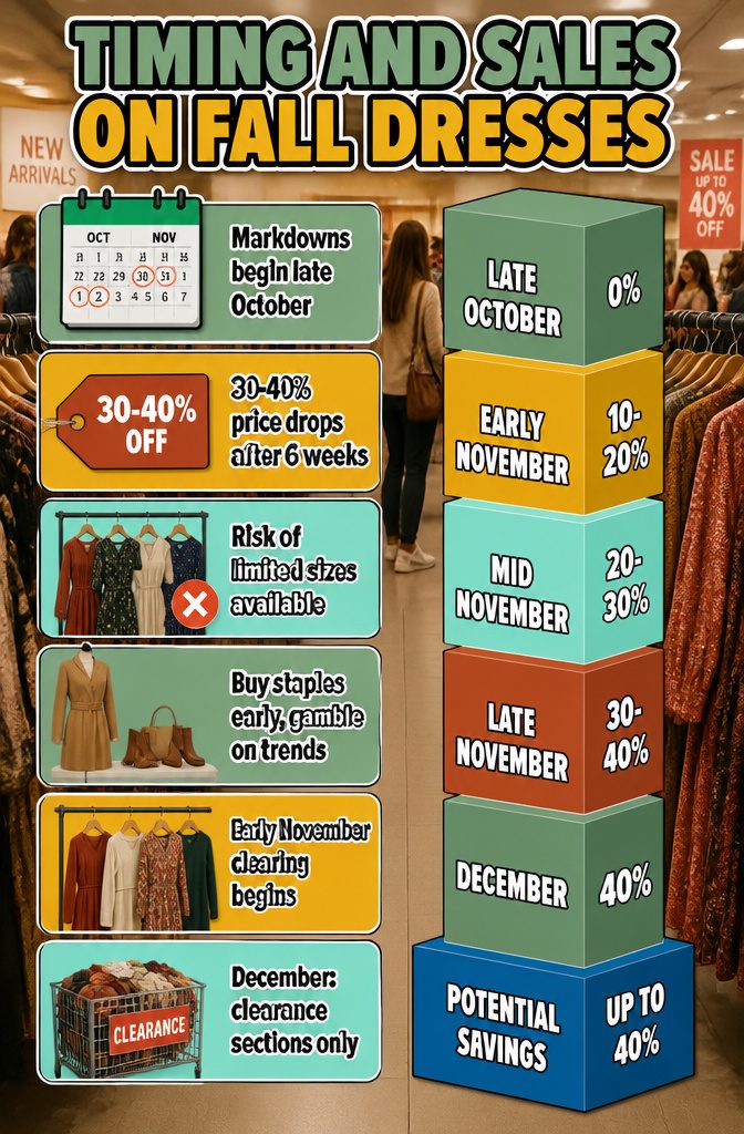 When Do Fall Dresses Come Out: A Guide to 2026 Fashion Timing 11 An infographic detailing sales strategy for fall dresses.
