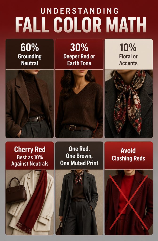 Infographic explaining fall color math for fashion.
